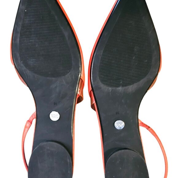 Zara Orange & Pink Pointed Toe Womens Slingback Flats Size 38 - Picture 7 of 8
